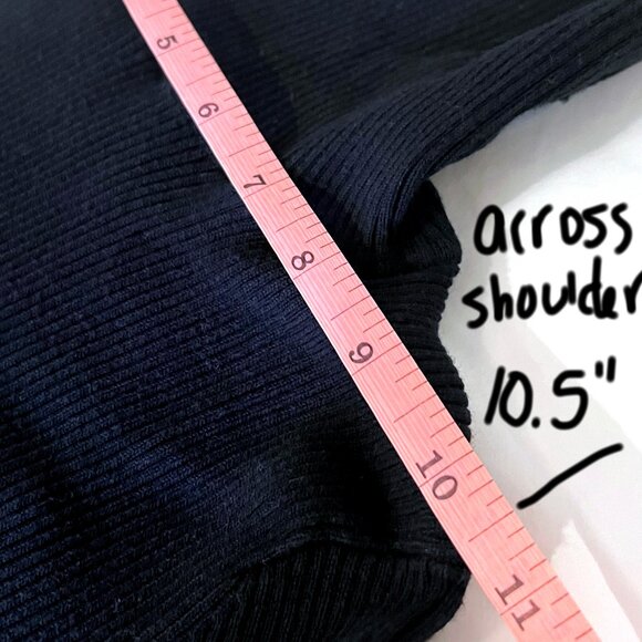 Eddie Bauer black ribbed knit turtleneck, petite small - Picture 3 of 12